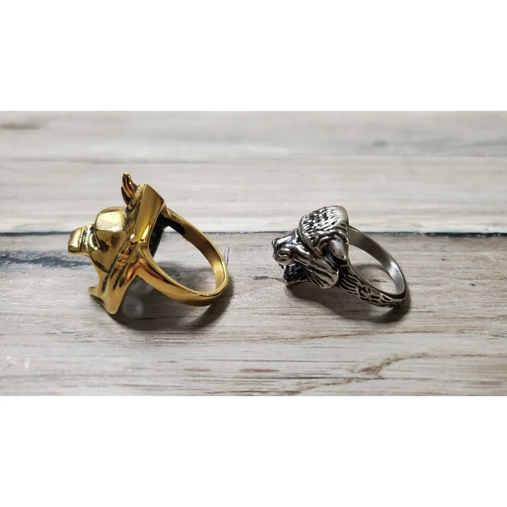 Authentic Han Cholo x Masters of the Universe Battle Cat 2-Piece Ring Set